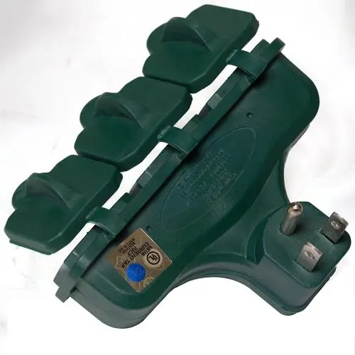 KAB-3FLU Green Weatherproof 3-Way Outdoor Outlet Adapter – Pack of 4
