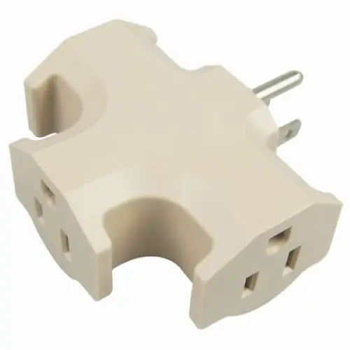 KAB3FT Beige Heavy-Duty 3-Way Grounded Outlet Adapter – Pack of 6