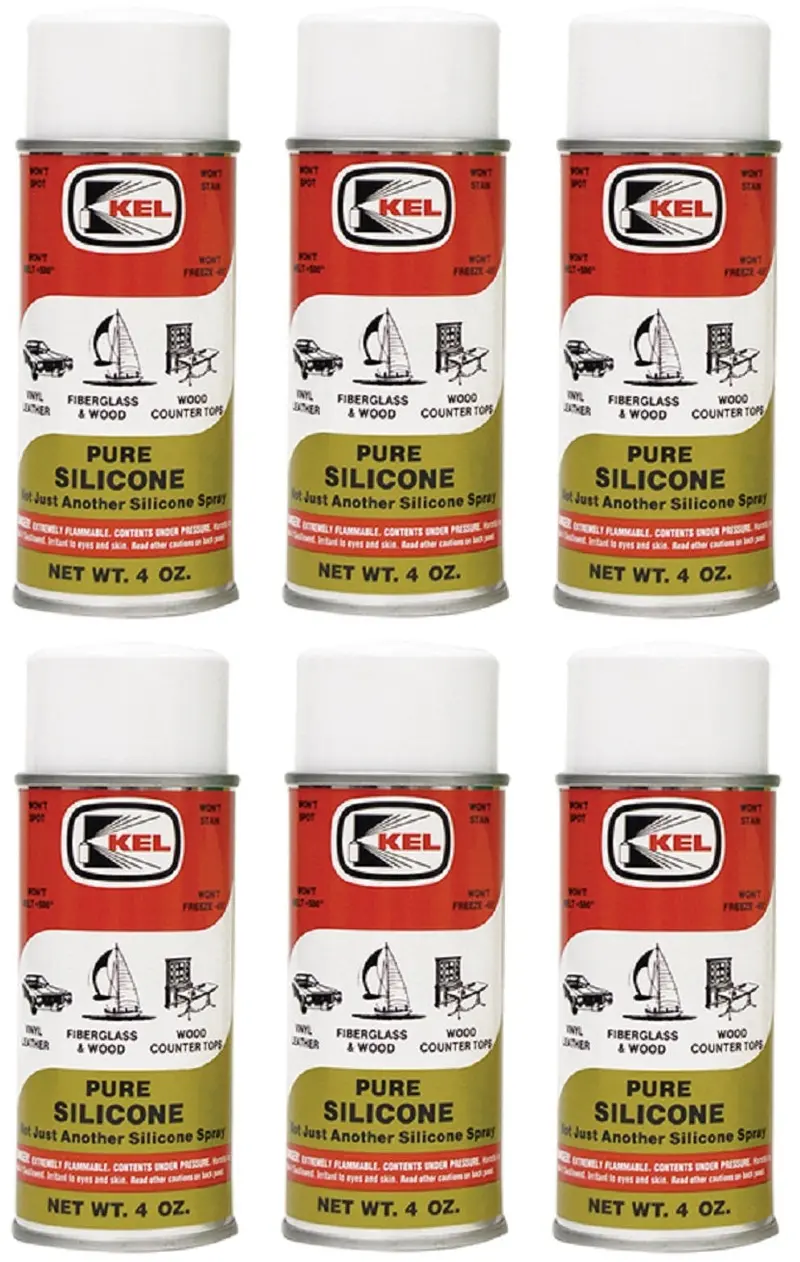 Kellogg’s Pure Silicone Lubricant Spray – 4 oz Can, Pack of 6 (Model KEL 57555)