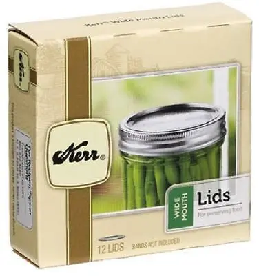 Kerr Wide-Mouth Mason Jar Lids – 12-Pack (36 Total Lids)