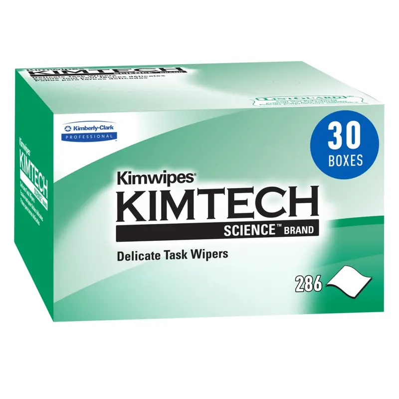 Kimtech Science Kimwipes® Delicate Task Wipes – 1-Ply, 8.2″ × 4.39″, Box or Case of 30 (34120)