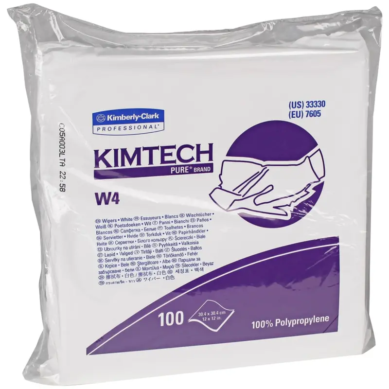 Kimtech W4 Dry Wipers – 12″ x 12″, Case of 5 Packs, SKU 33330