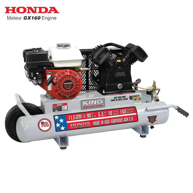 King Canada KC-5510G3 10-Gallon, 5.5 HP Honda Gas Wheelbarrow Air Compressor