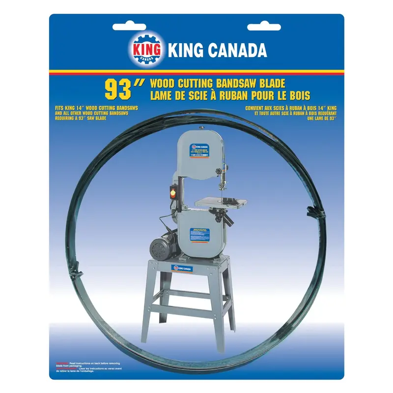 King Canada KKB-1434-4 Wood Bandsaw Blade: 93″ L × 3/4″ W × 0.025″ T, 4 TPI