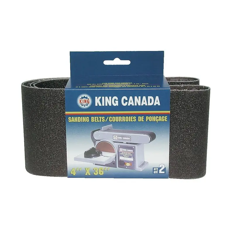 King Canada Wood Sanding Belt Kit – 2-Pack, 4″ × 36″, Abrasive Belt Set SB-436-K