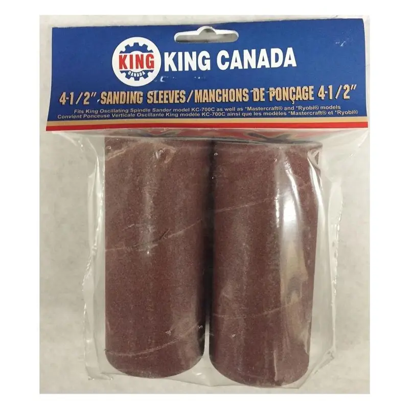 King Canada Wood Sanding Sleeve Kit – 2-Pack, 4-1/2″ × 2″, Abrasive Sleeve SL-420-K