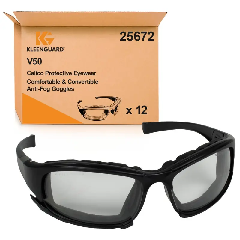 KleenGuard V50 Calico Anti-Fog Safety Glasses – Lightweight Eye Protection, Models 25672 & 25674