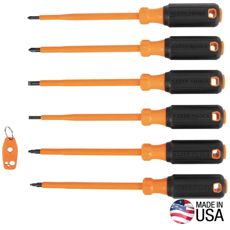 Klein Tools 7-Piece Insulated Screwdriver Kit with Built-in Magnetizer (85077INSR)