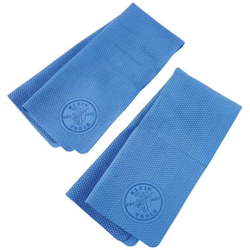 Klein Tools Blue PVA Cooling Towels (2-Pack) – Reusable, Rapid-Evaporation Fabric