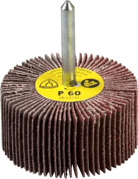 Klingspor KM613 Compact Flap Wheel – 1-1/2″ × 1″ × 1/4″, 40 Grain for Precision Metal Work