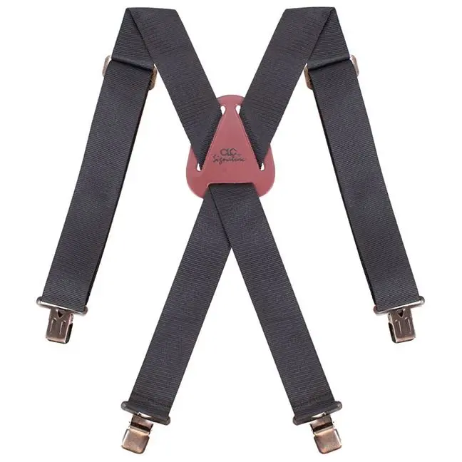 Kuny’s Black Nylon Work Suspenders – Lightweight Support with Elastic Straps, 51110