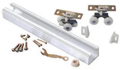 L E Johnson 100721DR 72-Inch Heavy-Duty Aluminum Single-Panel Pocket Door Track Kit (2-Pack)