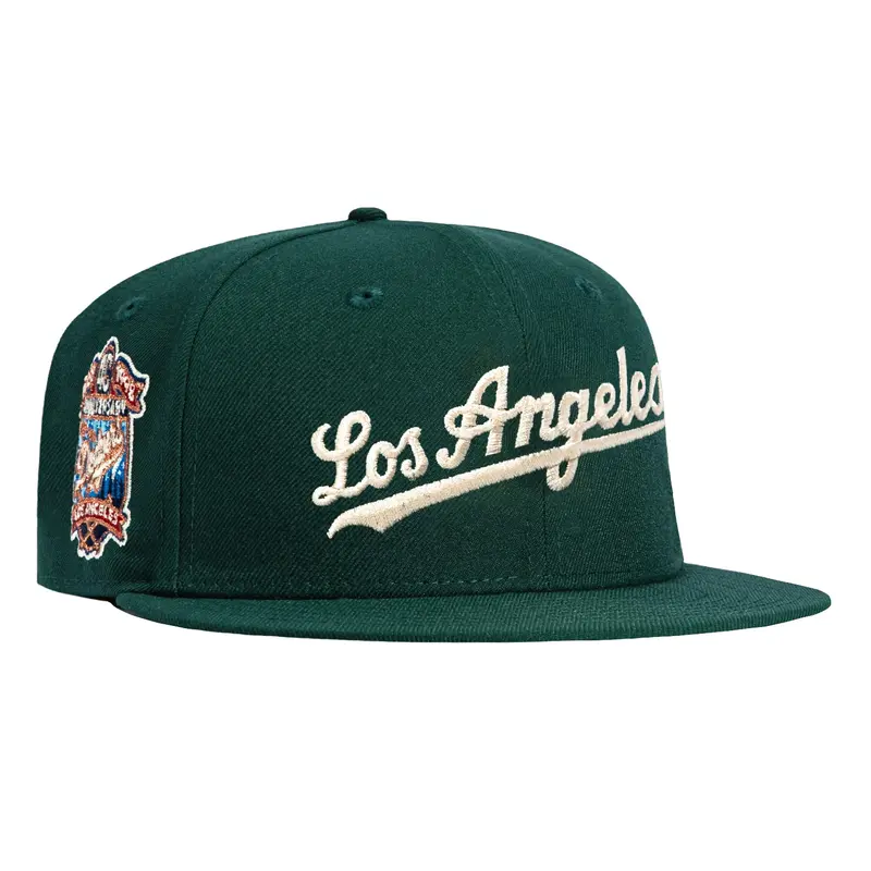 LA Dodgers 40th Anniversary Script 59Fifty Hat – Green & Ivory
