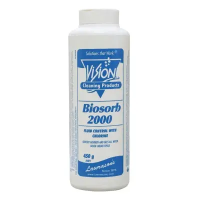 Lawrason’s Vision Biosorb 2000 Absorbent with Chlorine Fluid Control – 450 g Can (12-Pack), Model 34871