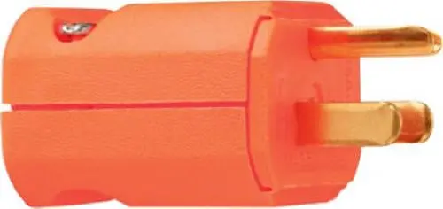 Legrand PS5965OCC20 Orange High-Visibility 2-Pole 15A 125V Straight-Blade Male Plug