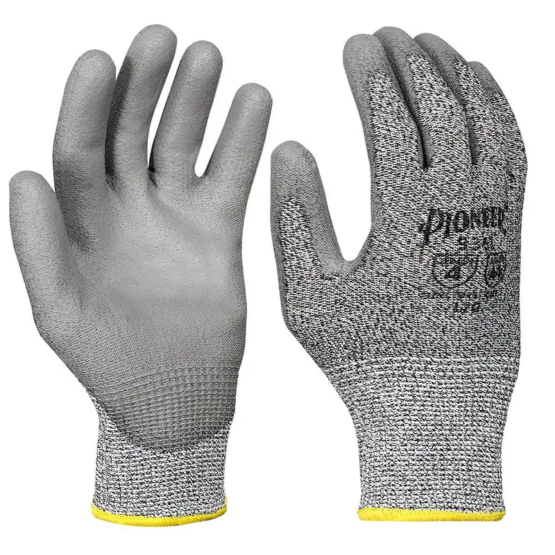 Level 4 Cut-Resistant Gloves with Grey Salt & Pepper Coating – Pioneer Model 5361