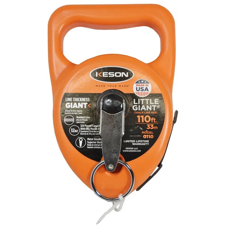 Lil Giant Chalk Line Reel – Compact 110 ft. Design for Portability and Control