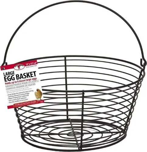 Little Giant EB13 Wire Egg Gathering Basket – 13″ x 13″ x 6″, Durable Black Design