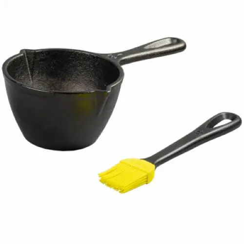 Lodge Cast Iron Melting Pot with Brush – Set of 2
