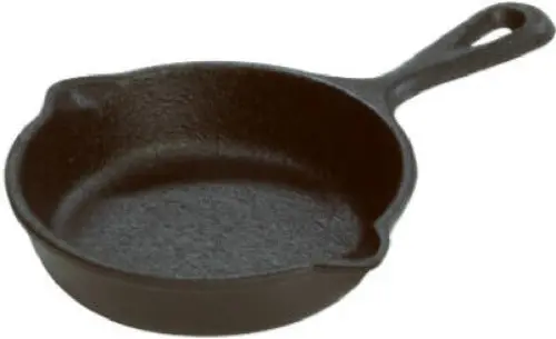 Lodge LMS3 3.5-Inch Cast Iron Mini Skillet with Integrated Spoon Rest – Pack of 8