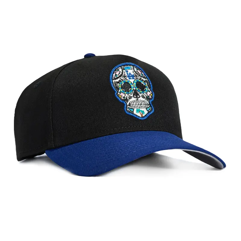 Los Angeles Dodgers Sugar Skull 9Forty A-Frame Hat – Black & Royal