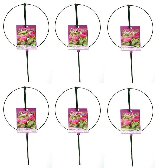 Luster Leaf Peony Hoop Supports – 18″ Diameter × 30″ Height, Single-Ring Folding Design (6-Pack)