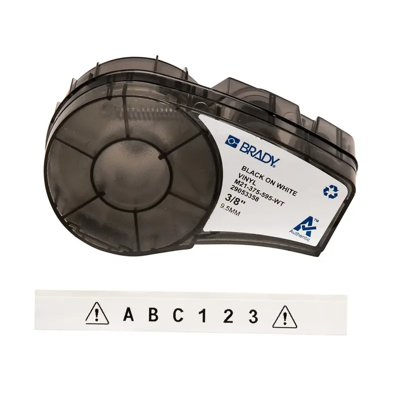 M21 All-Weather Vinyl Label Cartridge – 0.375″, Permanent Adhesion for Harsh Environments