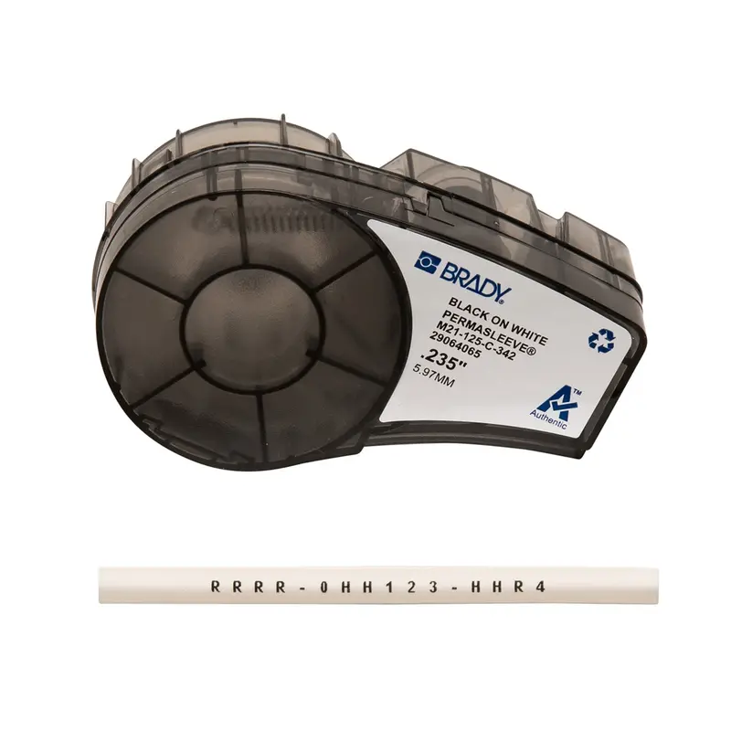 M21 PermaSleeve Heat-Shrink Wire Label Cartridge – 1/8″ Diameter, High-Contrast Identification