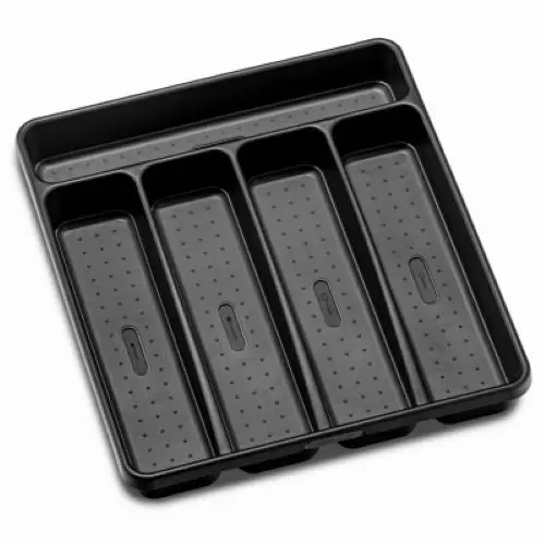 MadeSmart 5-Compartment Black Silverware Organizer Tray (Pack of 2)