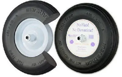 Marathon 15.5″ Flat-Free Ribbed Tread Wheelbarrow Tire (8″ x 6″ Hub)