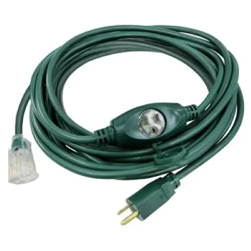 Master Electrician 25-Foot 14/3 Outdoor Extension Cord with Multiple Outlets – Green (Pack of 3)