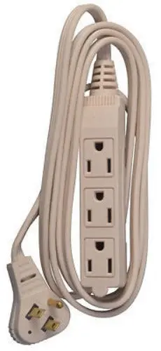 Master Electrician 6-Foot Beige Low-Profile Cube Tap Extension Cord (16/3 SPT2) – Pack of 18