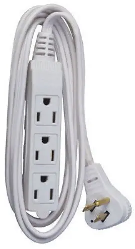 Master Electrician 6-Foot White Low-Profile Cube Tap Extension Cord (16/3 SPT2) – Pack of 24