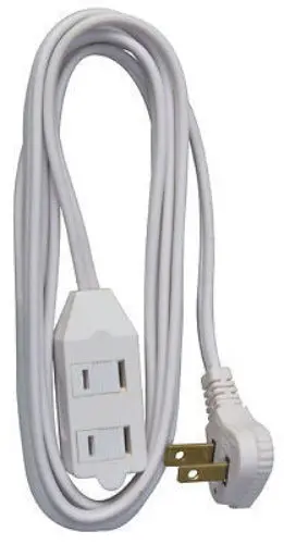 Master Electrician 7-Foot White Low-Profile Polarized Extension Cord (16/2 SPT-2) – Pack of 24