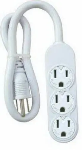 Master Electrician PS-304 White 3-Outlet Rotating-Cover Power Strip – Pack of 24