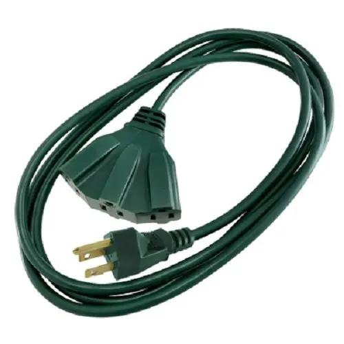Master Electrician Triple-Tap Outdoor Extension Cord (8′, 16/3 SJTW, Green) – 8-Count