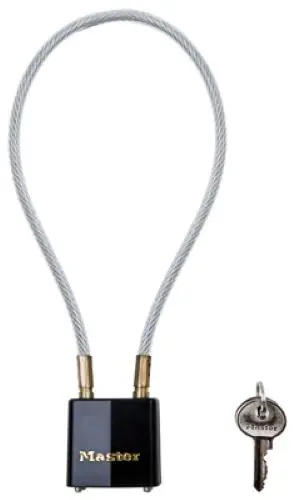 Master Lock 99KADSPT Keyed-Alike 14-Inch Braided Steel Cable Lock – Secure Multi-Point Access, Pack of 3