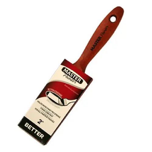 Master Painter 40420TV 2-Inch Flat Paint Brush – Natural Bristle, Wooden Handle – Pack of 8
