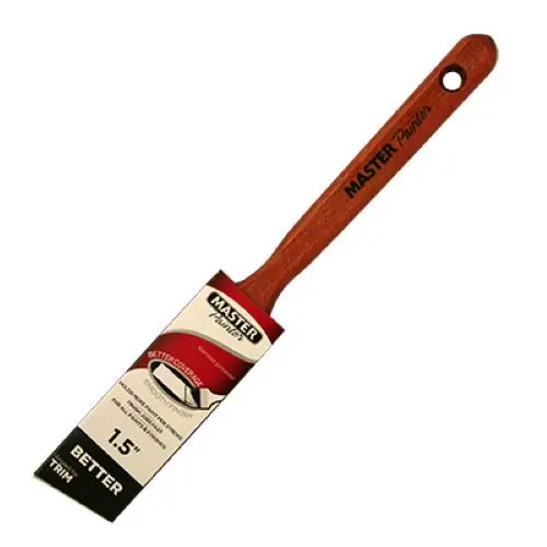 Master Painter 40515TVA 1.5-Inch Angle Sash Paint Brush – Fine Detail Control, Wood Handle – Pack of 8