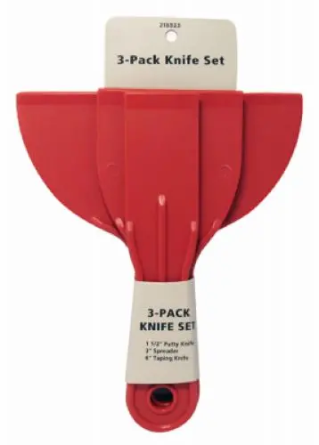 Master Painter 4718TV 3-Piece Plastic Putty Knife Set – Pack of 60