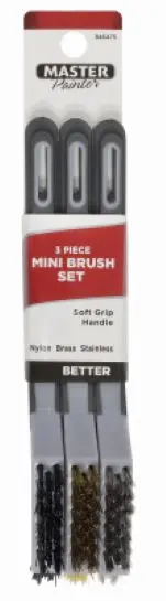 Master Painter AMB 3-Piece Mini Wire Brush Set (Stainless Steel, Brass, Nylon) – Pack of 6