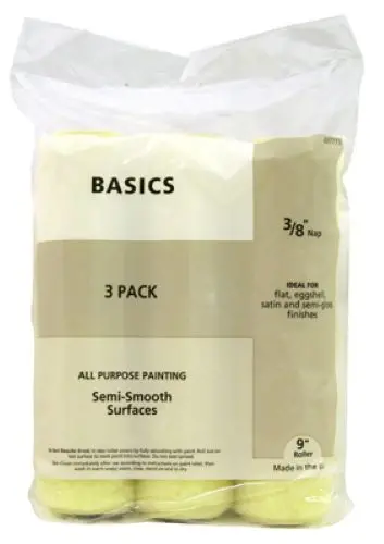 Master Painter MPB383-3PK Standard Paint Roller Covers – 9-Inch × 3/8-Inch Nap, 3-Pack, Pack of 6