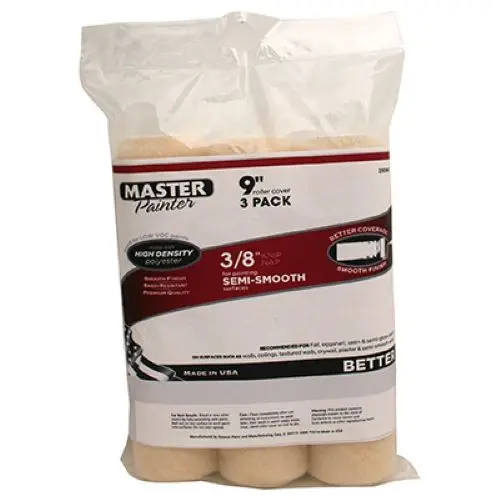 Master Painter MPR938-3PK Premium Knit Roller Covers – 9-Inch × 3/8-Inch Nap, 3-Pack, Pack of 12