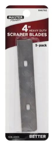 Master Painter WSB 5-Pack 4-Inch Glass, Tile & Paint Scraper Blades – Pack of 50