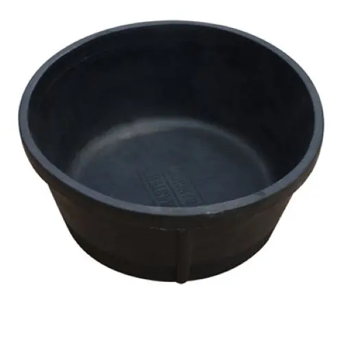 Master Rancher 3-Gallon Black Rubber Hog Feed Pan (17.3″ x 17.3″ x 4.5″) – Pack of 4