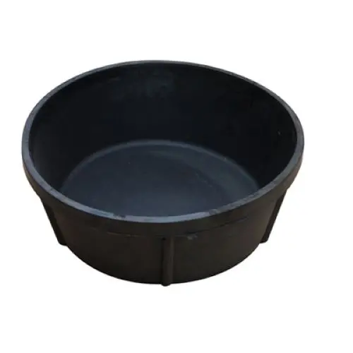Master Rancher 4-Quart Black Rubber Hog Feed Pan – 8-Pack