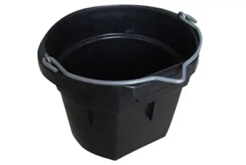 Master Rancher 8-Qt Black Rubber Flat-Back Utility Bucket – Pack of 5
