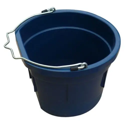 Master Rancher 8-Quart Dark Blue Flat-Sided Poly Resin Utility Bucket – Pack of 6