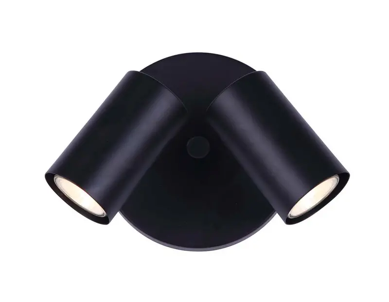 Matte Black 2-Light Track Fixture – Ceiling/Wall Installable, Canarm Marena ICW1022A02BK10