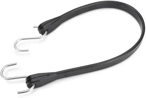 Max MM09 19-Inch Black EPDM Rubber Bungee Tarp Straps – Pack of 40